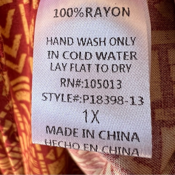 SAVANNA JANE EMBROIDERED BOHO TOP V- NECK SHOULDER SLEEVES SIZE 1X - Picture 8 of 12